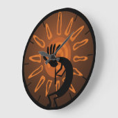 Southwest Kokopelli Sun Rustic Grote Klok (Hoek)