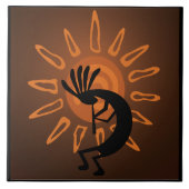 Southwest Kokopelli Sun Rustic Large Tegel Tegeltje (Voorkant)