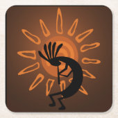 Southwest Kokopelli Sun Rustic-Onderzetters Kartonnen Onderzetters (Voorkant)