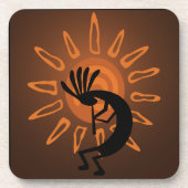 Southwest Kokopelli Sun Rustic Plastic Onderzetter (Voorkant)