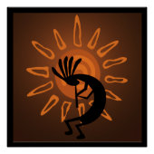 Southwest Kokopelli Sun Rustic Poster (Voorkant)