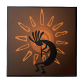 Southwest Kokopelli Sun Rustic Tile Tegeltje (Voorkant)