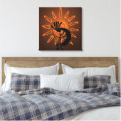 Southwest Kokopelli Sun Rustic Wrapped Canvas (Insitu (Slaapkamer))