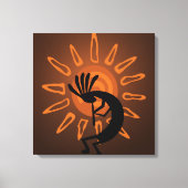 Southwest Kokopelli Sun Rustic Wrapped Canvas (Voorkant)