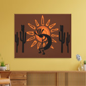 Southwest Kokopelli Sun Rustic Wrapped Canvas (Insitu (Woonkamer))