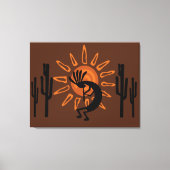 Southwest Kokopelli Sun Rustic Wrapped Canvas (Voorkant)