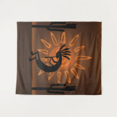Southwest Kokopelli Sun Rustic XL Tapestry Wandkleed (Voorkant (horizontaal))