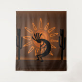 Southwest Kokopelli Sun Rustic XL Tapestry Wandkleed (Voorkant)