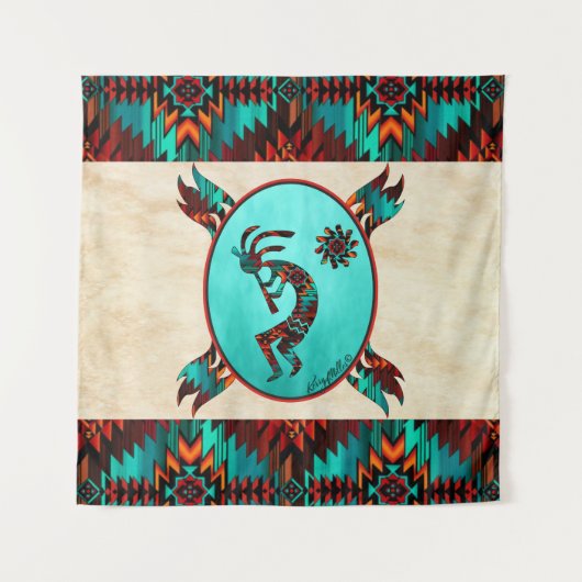 Southwest Kokopelli Tapestry Wandkleed (Voorkant)