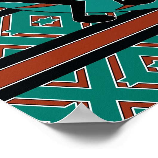 Southwest Kokopelli Turquoise Wall Art Poster (Hoek)