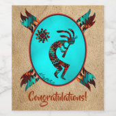 Southwest Kokopelli Wine Label Wijn Etiket (Enkel label)