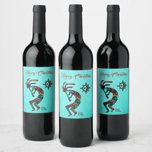 Southwest Kokopelli Wine Label Wijn Etiket (Flessen)