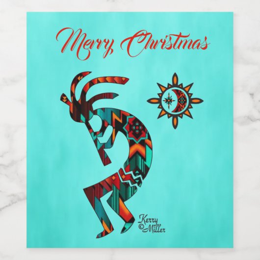 Southwest Kokopelli Wine Label Wijn Etiket (Enkel label)