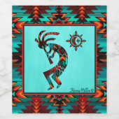 Southwest Kokopelli Wine Label Wijn Etiket (Enkel label)