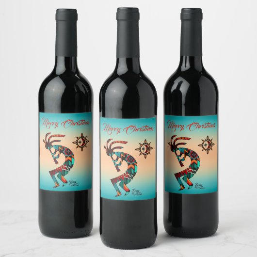 Southwest Kokopelli Wine Label Wijn Etiket (Flessen)