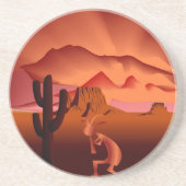 Southwest Kokopelli Zandsteen Onderzetter (Voorkant)