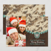 Southwest Leather Country Westerne kerstfoto Feestdagenkaart (Voorkant / Achterkant)