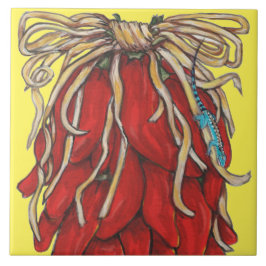 Southwest Lizard Red Chili Pepper House Number Tegeltje