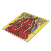 Southwest Lizard Red Chili Pepper House Number Tegeltje (Zijkant)