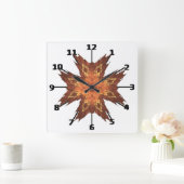 Southwest-look Red Oranje fractal Art Design Vierkante Klok (Huis)