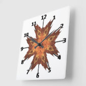 Southwest-look Red Oranje fractal Art Design Vierkante Klok (Hoek)