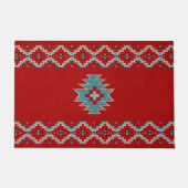 Southwest Mesa's Rood & Turquoise Persoonlijk gema Deurmat (Voorkant)