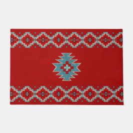 Southwest Mesa's Rood & Turquoise Persoonlijk gema Deurmat