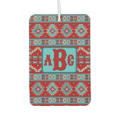 Southwest Mesas Turquoise en Red Design Monogram Luchtverfrisser (Voorkant)