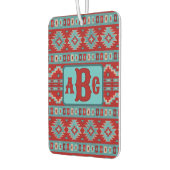 Southwest Mesas Turquoise en Red Design Monogram Luchtverfrisser (Links)