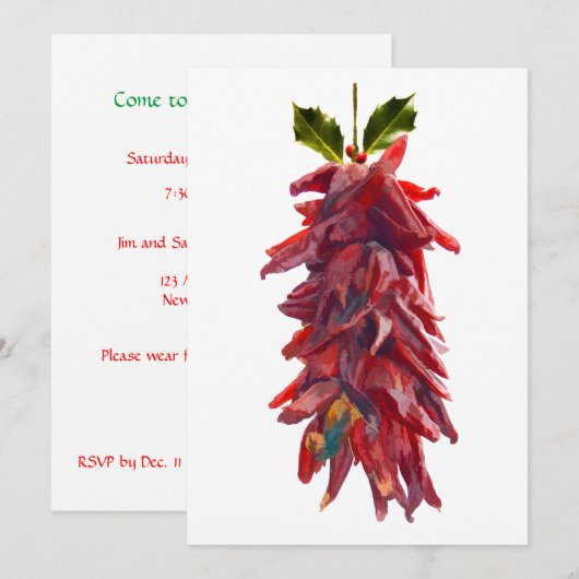 Southwest Mistletoe Invitation Kaart (Voorkant / Achterkant)