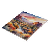 Southwest Mountain Desert Evening Waterverf Tegeltje (Zijkant)
