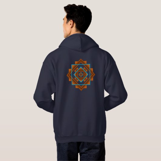 Southwest Mountain Peaks Geometrisch ontwerp Hoodie (Achterkant volledig)