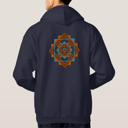 Southwest Mountain Peaks Geometrisch ontwerp Hoodie (Achterkant)