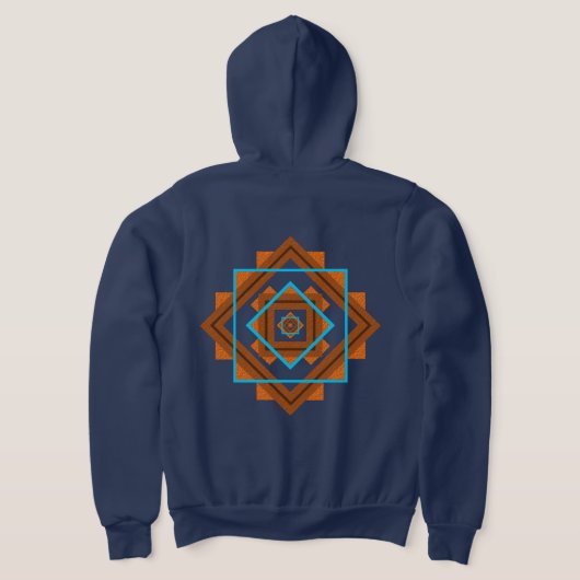 Southwest Mountain Peaks Geometrisch ontwerp Hoodie (Laag Achter)