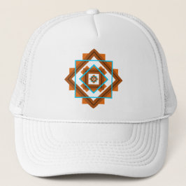 Southwest Mountain Peaks Geometrisch ontwerp Trucker Pet