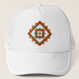 Southwest Mountain Peaks Geometrisch ontwerp Trucker Pet
