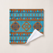Southwest Mountain Peaks Geometrische turquoise pr Bad Handdoek (Wasdoekje)