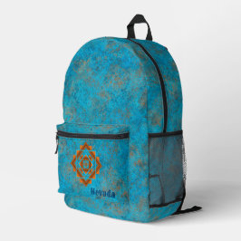 Southwest Mountain Peaks Gepersonaliseerde Turquoi Bedrukte Rugzak