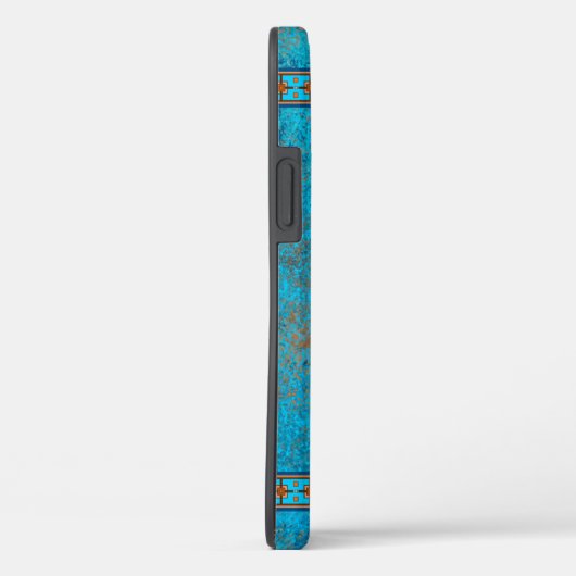 Southwest Mountain Peaks Turquoise Blue Geometric Case-Mate iPhone Case (Achterkant / Rechts)