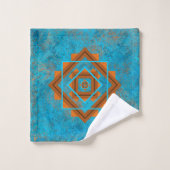 Southwest Mountain Peaks Turquoise Geometric Bad Handdoek (Wasdoekje)
