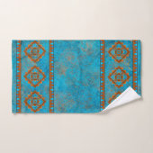 Southwest Mountain Peaks Turquoise Geometric Bad Handdoek (Handdoek)