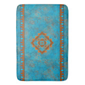 Southwest Mountain Peaks Turquoise Geometric Badmat (Voorkant Verticaal)