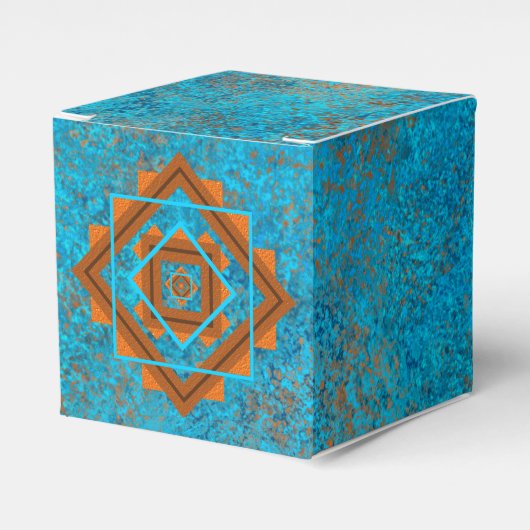 Southwest Mountain Peaks Turquoise Geometric Bedankdoosjes (Voorkant Zijde)