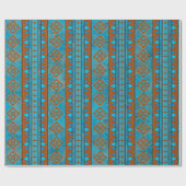 Southwest Mountain Peaks Turquoise Geometric Cadeaupapier (Vlak)