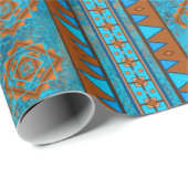 Southwest Mountain Peaks Turquoise Geometric Cadeaupapier (Rol Hoek)