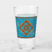 Southwest Mountain Peaks Turquoise Geometric Glas (Achterkant)