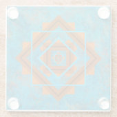 Southwest Mountain Peaks Turquoise Geometric Glazen Onderzetter (Achterkant)