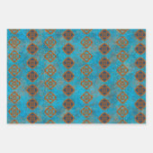 Southwest Mountain Peaks Turquoise Geometric Inpakpapier Vel (Voorkant 3)