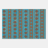 Southwest Mountain Peaks Turquoise Geometric Inpakpapier Vel (Voorkant 2)
