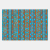 Southwest Mountain Peaks Turquoise Geometric Inpakpapier Vel (Voorkant)
